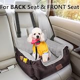 GoFirst Dog Car Seat Small Dog Cat Booster with Storage Pocket Brown view 4
