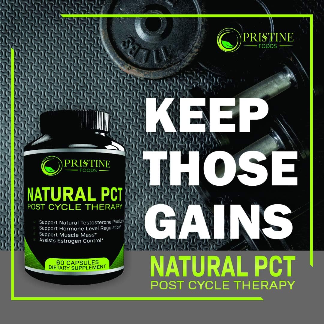 Pristine Foods Premium Natural PCT | Supports Natural Testosterone Production Regulates Hormone Levels Increase Muscle Mass | Post Cycle Therapy Supplement with Resveratrol Fenugreek Milk Thistle: Health & Personal Care