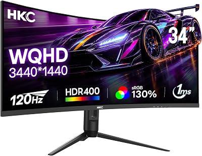 Curvo Monitor Gaming 34 Pulgadas UWQHD(3440x1440) VA 120Hz, 1ms MPRT