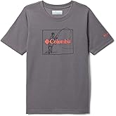 Columbia Youth La Poudre Pass Short Sleeve T-Shirt, City Grey/Fly Fish Fun, Medium