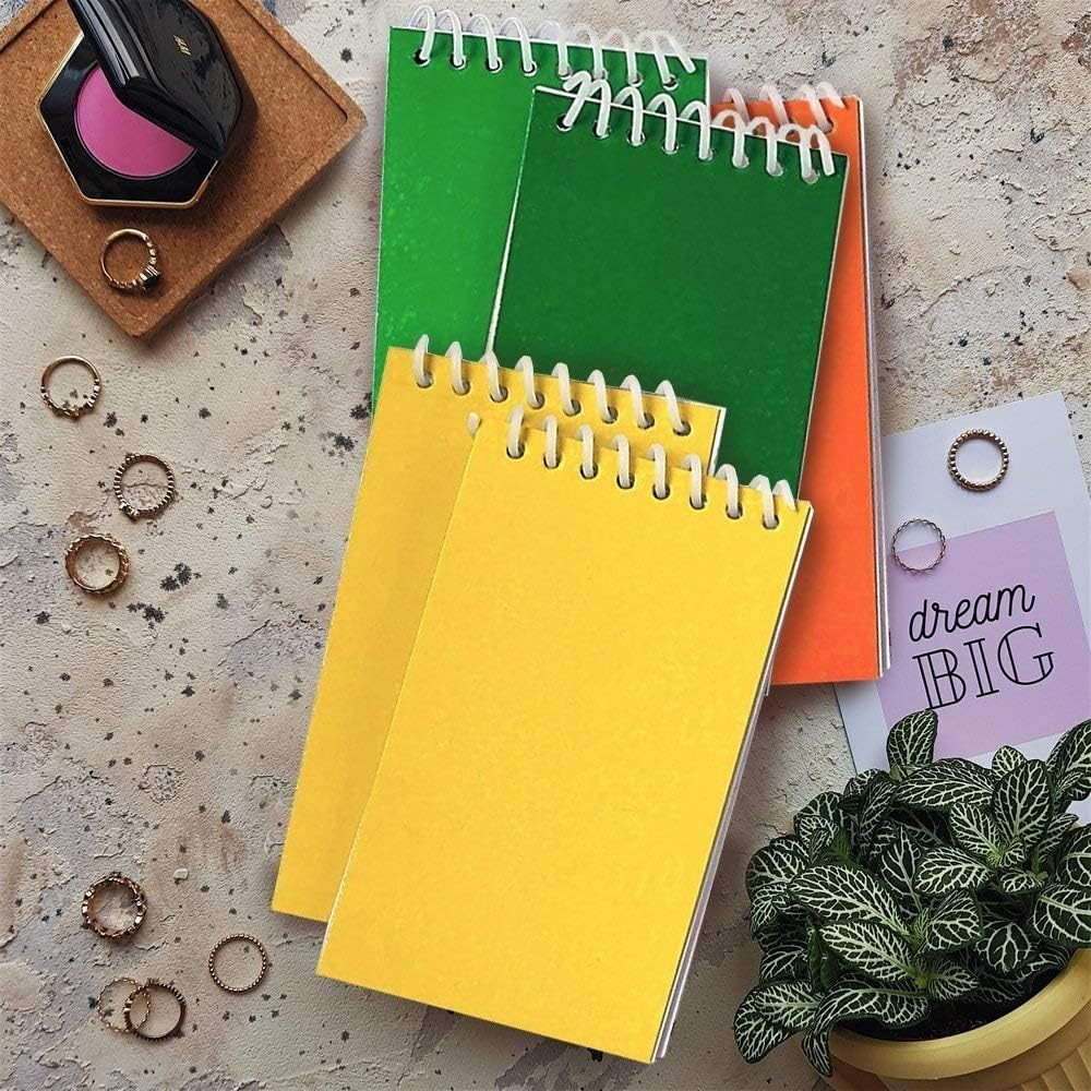 Kicko Mini Spiral Prism Notepads - 2.25 X 3.5 Inches - 20 Pages Each - 24 Pack - Assorted Colors Mini Spiral Bound Memo Pad, Pocket Size - for Kids Great Party Favors, Bag Stuffers, Fun, Gift, Prize: Health & Personal Care