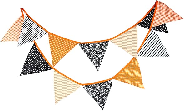 Amazon Com Halloween Vintage Cotton Fabric Buntings Garlands 12