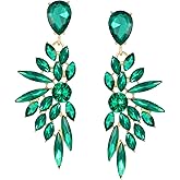 SWEETV Rhinestone Dangle Earrings for Women, Crystal Statement Drop Earrings,Chandelier Wedding Bridal Earrings for Brides, Prom Formal Party