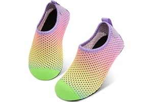 Scurtain Kids Toddler Water Shoes Barefoot Quick-Dry Aqua Socks for Boys Girls Baby with Non-Slip Rubber Sole