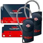 Talonport Keyless TSA Approved Suitcase Luggage Locks, Blue 2-Pack | No Combination to Remember, Durable Zinc Alloy Build, Free Lifetime Card-Key Replacements, Secures Bags, Lockers &amp; Gym