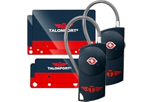 Talonport Keyless Luggage Locks TSA Approved, No Combination Needed, Lifetime Card Keys, Durable Metal Suitcase Lock for Trav