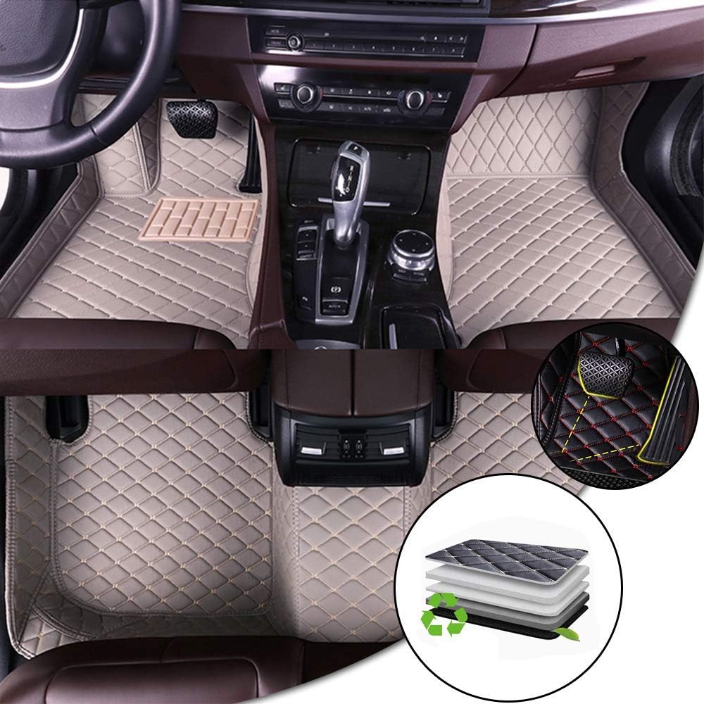 Car Floor Mat For BMW X5 E70 7-Seat 2008-2013 Car Full Coverage Non-slip Leather Mat Protection Carpet Set Gray