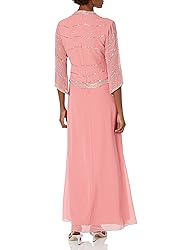 J Kara Women's Long 3/4 Sleeve V-Neck Beaded Faux
