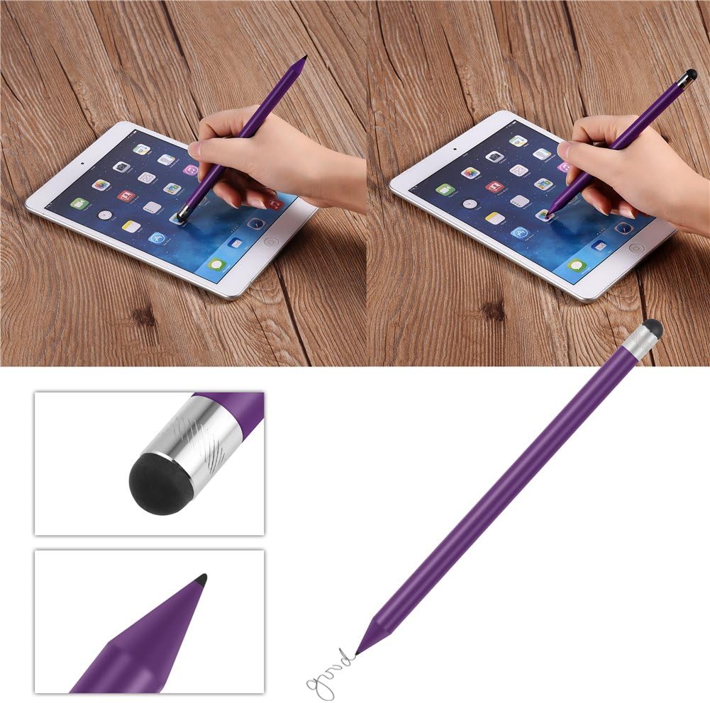 Stylus Pen,Replacement Capacitive Touch Screen Stylus Pencil with Soft Rubber Touching Head,Universal Stylus Touch Pen for Phone Tablet PC Computer Pad (Purple) - Image 3
