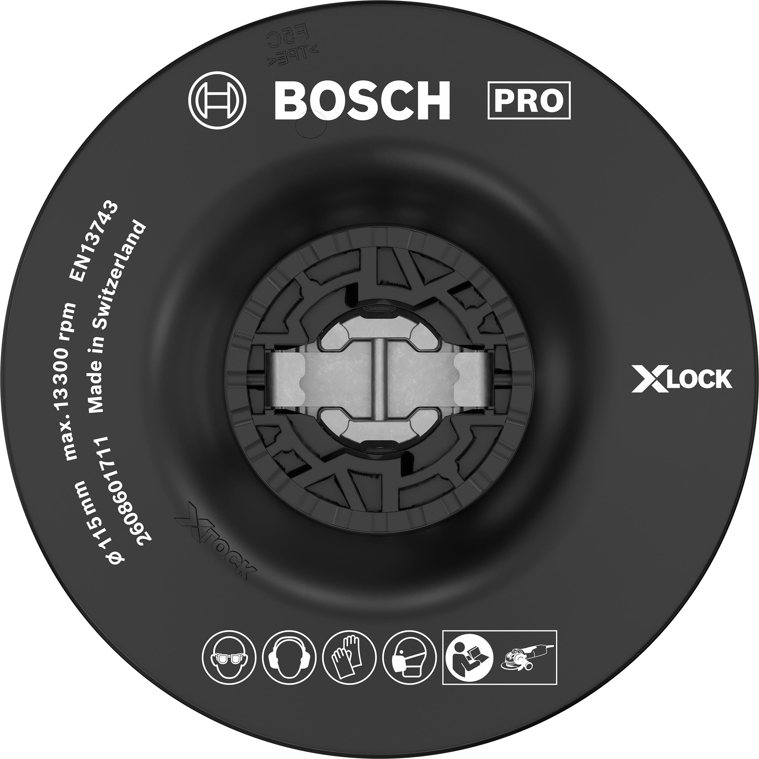 Bosch 1x PRO Backing Pad for Small Angle Grinders, X-Lock, Soft (Ø 115 mm, Professional Accessory Small Angle Grinder)
