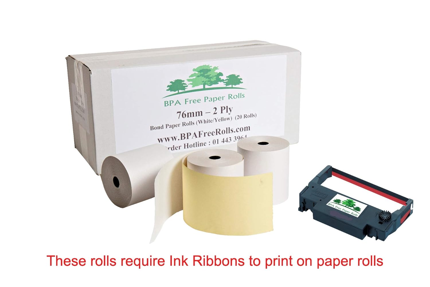 2 Ply Kitchen Printer Rolls, 1 20 Rolls Compatible Epson TMU220 A/B/C