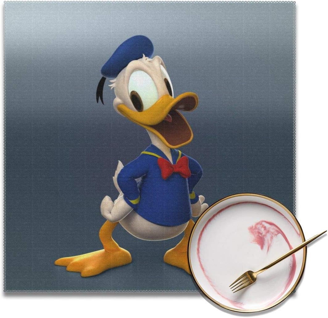 Amazon ドナルドダックのかわいい壁紙1 ランチョンマット 高級感 おしゃれ かわいい 食卓飾り 滑り止め 断熱 お手入れ簡単 コーヒーマット 家庭レストラン用 ４枚セット プレースマット30 30cm ランチョンマット オンライン通販