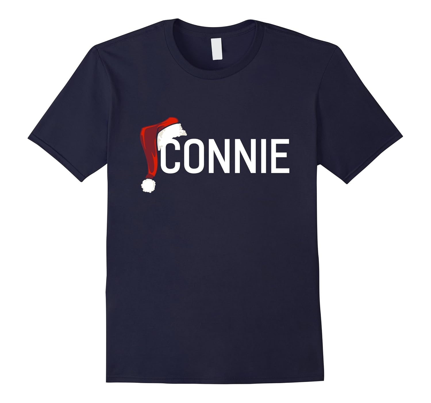 My Personalized Christmas Santa Hat Name Connie T-shirt-Rose