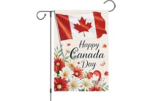 Louise Maelys Canada Day Garden Flag 12x18 Double Sided, Burlap Small Welcome Spring Floral Canadian Flags Drapeau Decoratif 