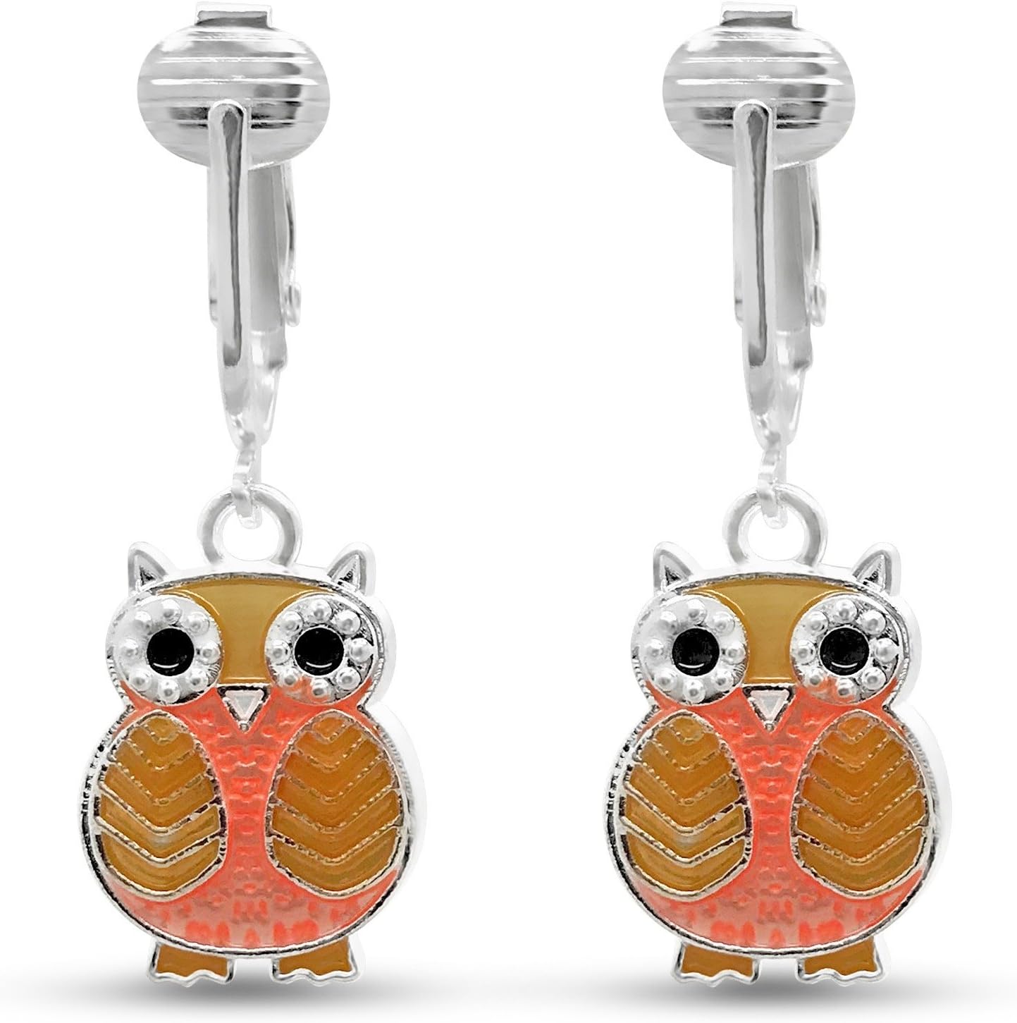Aloha Earrings Sparkle Fun Owl Clip On Earrings for Women-Glitter Sparkling Cute Birthday Gift Non-pierced Ear