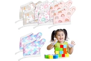 Seematn 4 Pairs Thumb Sucking Stop for Kids Breathable Thumb Suck Guard for Baby Toddler Stop Sucking Fingers Nail Biting Gloves(3-6 Years,Unicorn)