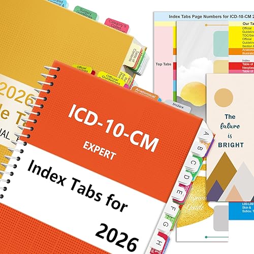 Upgraded Index tabs for CPT 2026 + ICD-10 -CM 2026 AAPC Version, Color ...