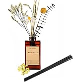 KBHOMFRA Reed Diffuser Set with Flower, 5.07oz Osmanthus Jasmine Diffuser Stick Scent of Fragrance Essential Oil,for Bathroom Diffuser Home Bedroom Office Décor