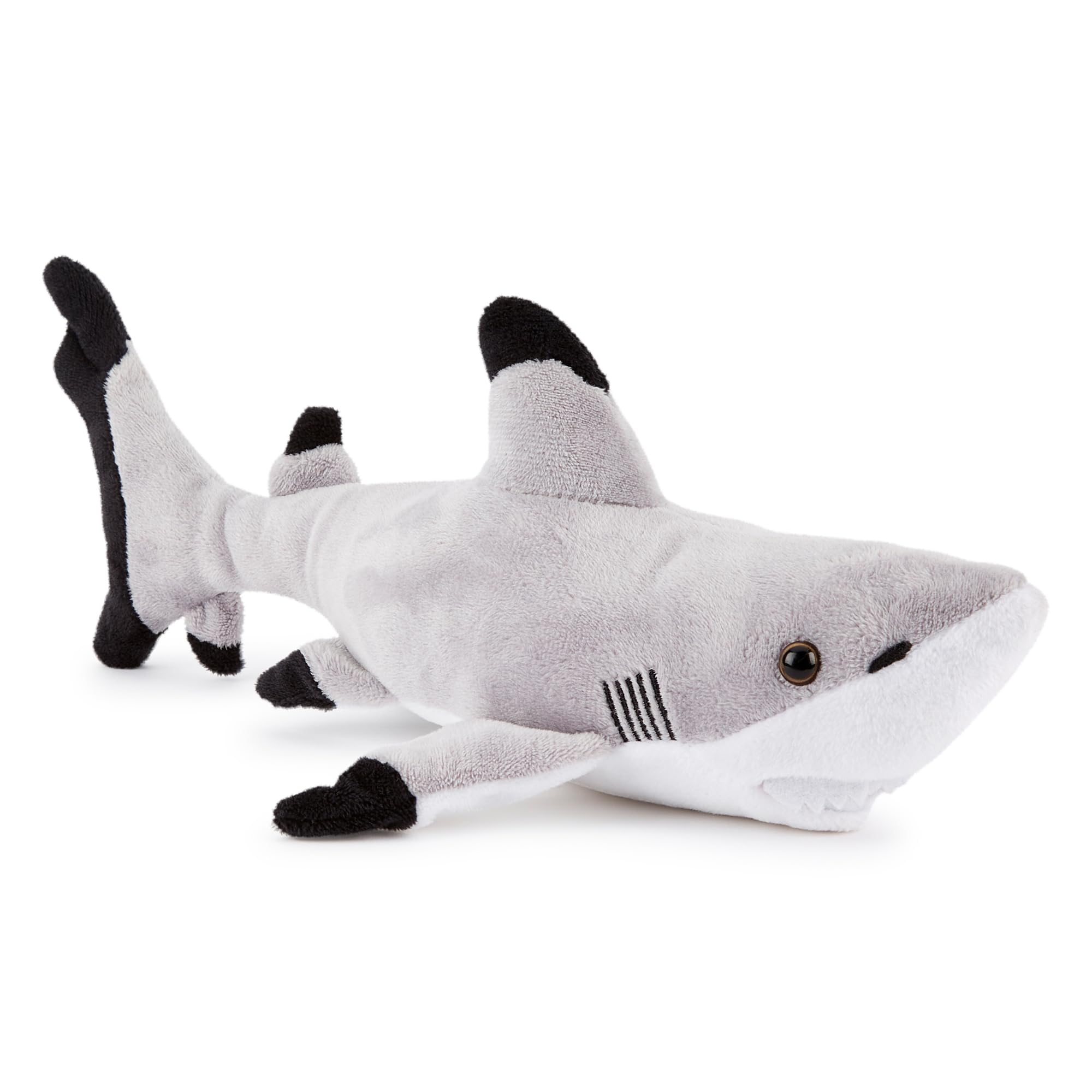 Zappi Co 100% Recycled Plush Black Tipped Shark Toy (30cm Length) Stuffed Soft Cuddly Eco Friendly animals Collection For New Born Child First kid — image 1