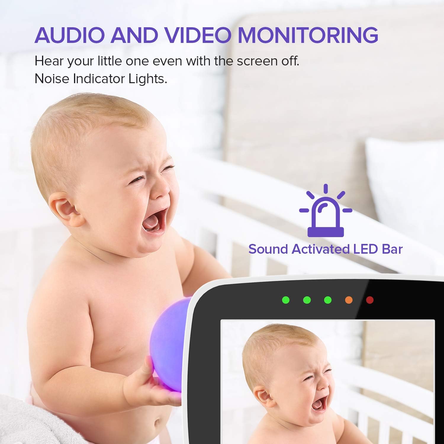 Baby Monitor with Remote Pan-Tilt-Zoom Camera|Keep Babies Safe with 3.5” Large Screen, Night Vision, Talk Back, Room Temperature, Lullabies, 960ft Range: Camera & Photo