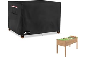 Alickwang Outdoor Raised Garden Bed Cover,Heavy Duty 600D Waterproof Elevated Wood Planter Box Stand Cover for Winter,72"L x 24"Wx 30"H Inch(Black,Covers Only)