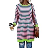 KISSMODA Women's Long Sleeve Tunic Tops Fall for Leggings Casual Long Tunics with Pockets T Shirts Loose S-3XL
