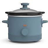 bella 1.5 Qt Slow Cooker with 3 Heat Manual Control, Ceramic Nonstick Coating, Dishwasher Safe Stoneware Pot and Tempered Gla