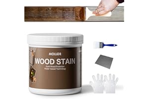 MOLLOR Wood Stain Water Based, Multiple Finishes Wood Oil for Indoor and Outdoor Furniture, Wood Paneling, Cabinets and More, Fast Drying, Low Odor (16oz, Natural with Tools)