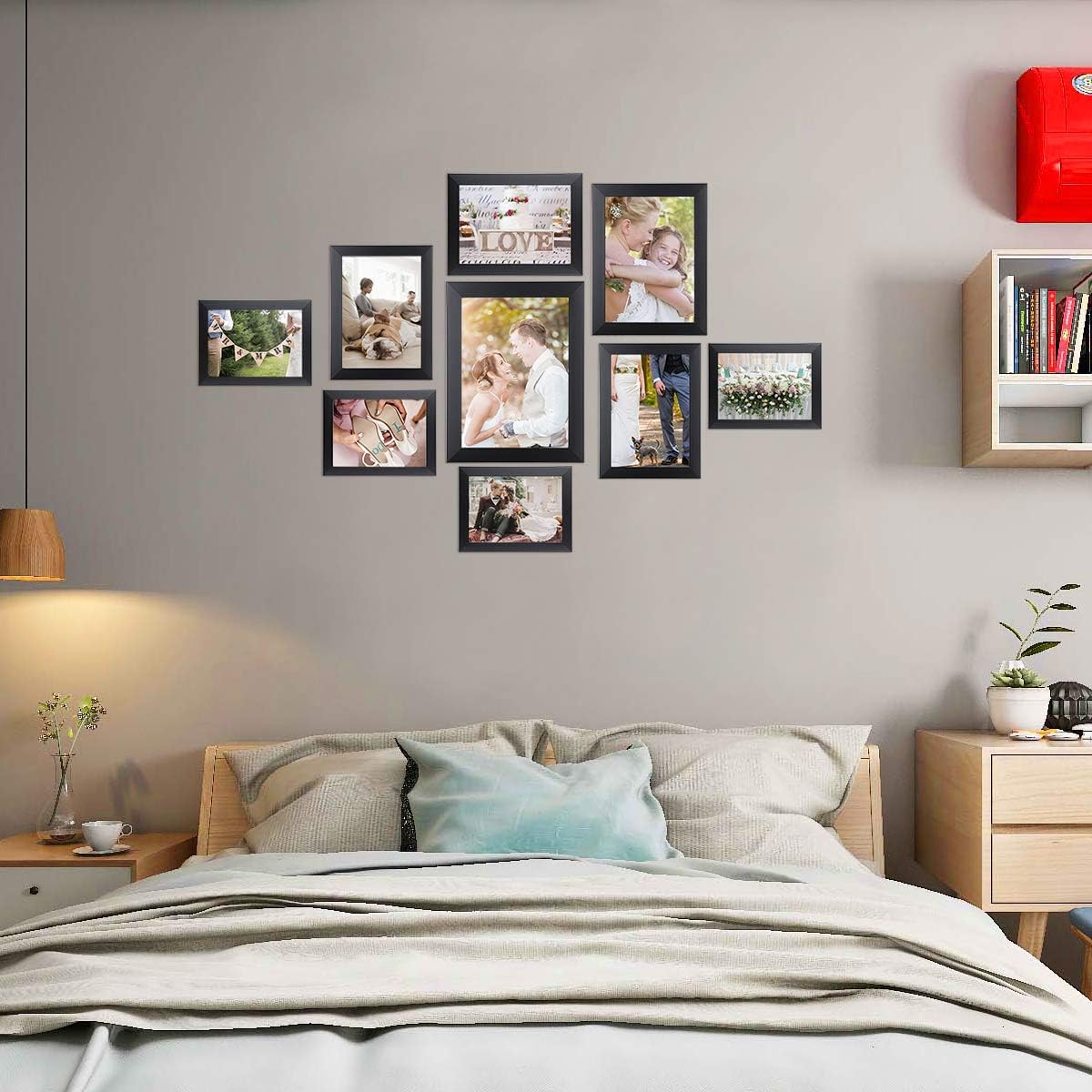 Homemaxs 12 Pcs Picture Frames, Picture Frames Set, Picture Frame Collage, Gallery Wall Frame Set, Photo Frames for Tabletop and Home Decor, One 8x10 in, Four 5x7 in, Five 4x6 in, Two 6x8 in, Black -