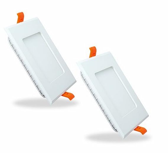 Crompton LSDSMN-WW-Pro2 Slim Flat 12-Watt LED Panel Light Combo (Pack of 2, Warm White, Square)