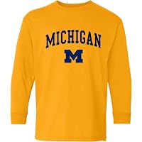 Little King NCAA Youth Long Sleeve Tee - Arch Logo Stripes, Team Colors (Size: Large)