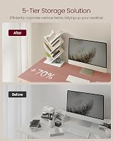 VASAGLE CUSTOS Tree Bookshelf Modern Floor Standing 17.2x30x51 cm Cloud White view 3