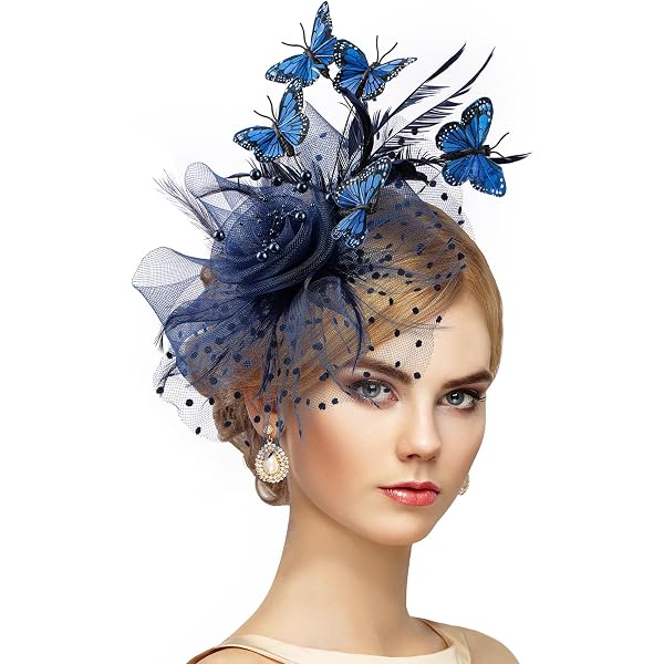 Butterfly Organza Fascinator Hat with Hairpin Clip Tea Party Derby Headwear Butterfly Organza Fascinators Hats - Monarch Butterfly Tea  main image 2