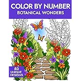 Color by Number Botanical Wonders: A Relaxing Coloring Book for Adults with 50 Floral and Plant Designs