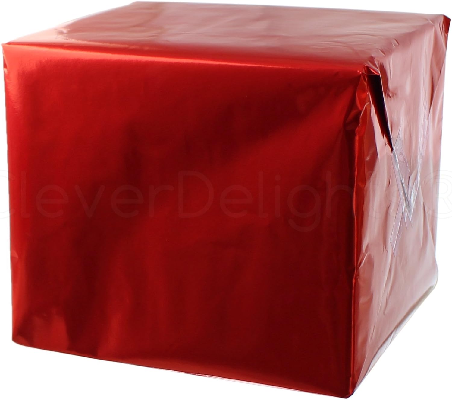 CleverDelights Metallic Red Wrapping Paper 30" x 300" Jumbo Roll 62.5 SqFt
