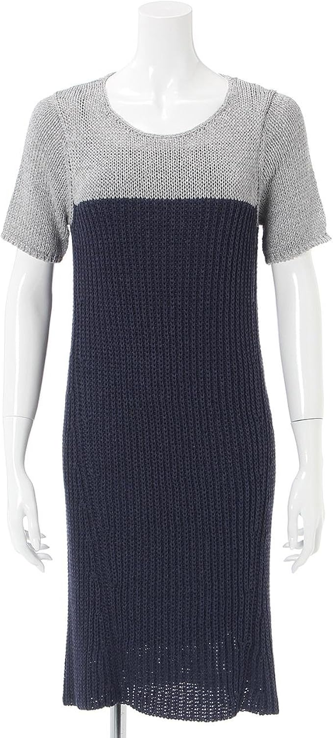 Amazon ベラルディ アウトレット Berardi Outlet インナー付き切り替え半袖ニットワンピース ネイビー 9 2 セーター 通販