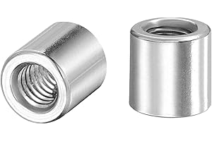 uxcell Round Weld Nuts, M6 x 10mm x 10mm Weld On Bung Female Nut Threaded - 201 Stainless Steel Insert Weldable 20pcs
