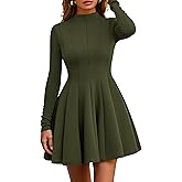 PRETTYGARDEN Fall Dresses for Women Elegant Classy 2026 Casual Long Sleeve Swing A Line Ruffle Short Homecoming Party Dress