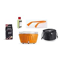  Lotusgrill Lotusgrill orange klein Edelstahl Stahl Kunststoff Balkon Camping Picknick ✔ rund ✔ tragbar rauchfrei ✔ Grillen mit Holzkohle ✔ für den Tisch 