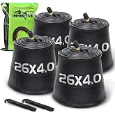Hydencamm 2/4 Pack 20"/26" x3.5/4.0 Fat Tire Tube, 32mm AV Schrader Valve | 20"/26" x4.0 Fat Tire Tubes with 2 Tire Levers, Butyl Rubber, Bike Tube for 20/26 Inch Ebike Electric Bicycle Road Mountain