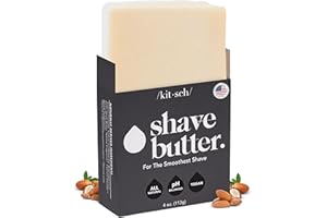 Kitsch Shaving Soap for Men - Hydrating Shave Butter & Shave Soap Bar - Nourishing Bar Soap for Smooth, Irritation-Free Shave – Paraben, Silicone & Sulfate-Free - Vegan, Made in USA - 4 oz