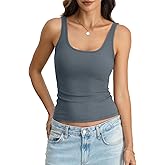 EasyGala Womens Padded Tank Top Cotton Ribbed Built in Bra Scoop Neck Camisole Top Fitted Sleeveless Basic T Shirts 2026