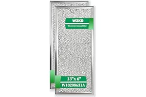WZKO W10208631A Microwave Grease Filter for Whirlpool GE Microwave 13" x 6" 2 Pack Filter Replacement