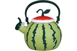 Whistling Tea Kettle for Stove Top Enamel on Steel Teakettle, Supreme Housewares Watermelon Design Teapot Water Kettle Cute Kitchen Accessories Teteras (1.6 Quart, Watermelon Ver 1)