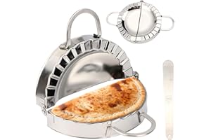 Tortilla Crimper Sealer, Stainless Steel Tortilla Crimper Sealer with Filling Spoon Practical Kitchen Burrito Maker Suitable 