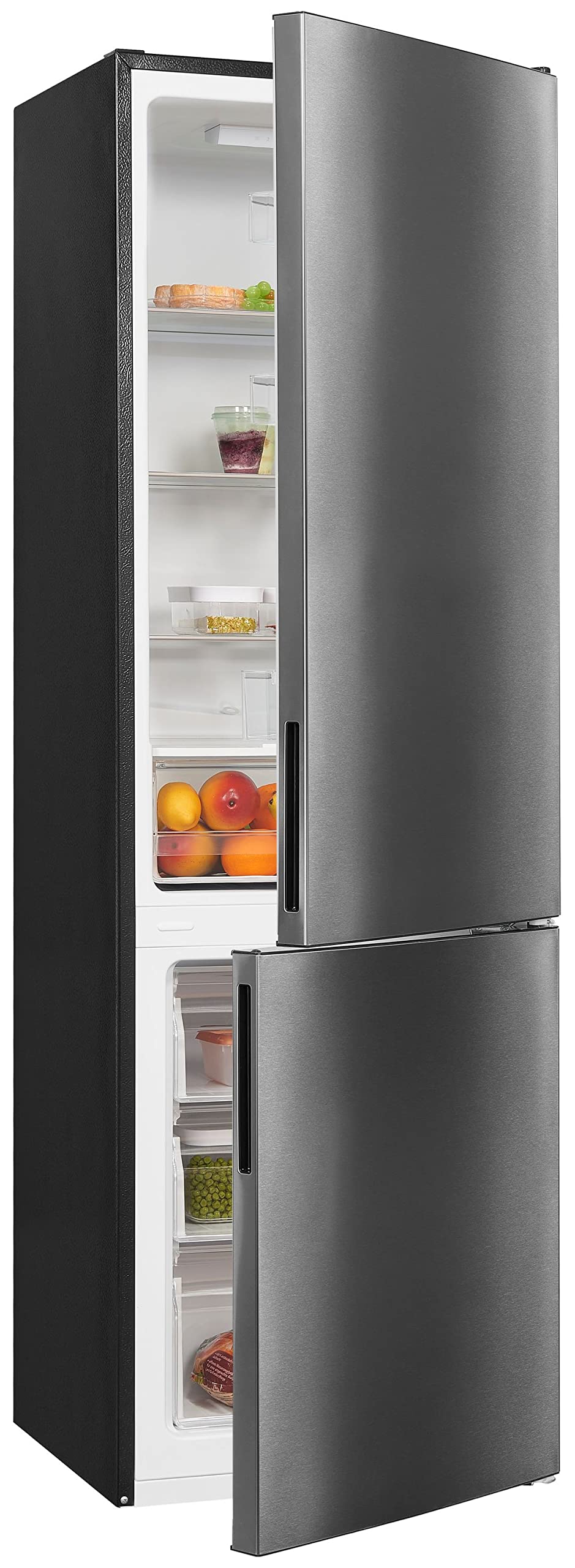Exquisit-Frigorifico-combi-KGC-260-75-LF-E-050E-inox-negro-Low-Frost-Ancho-54-cm-Acabado-Antracita-Clase-E