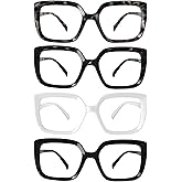 Eyekepper Reading Glasses for Women 4-Pack Large Frame Readers Eyeglasses Oversize +1.50