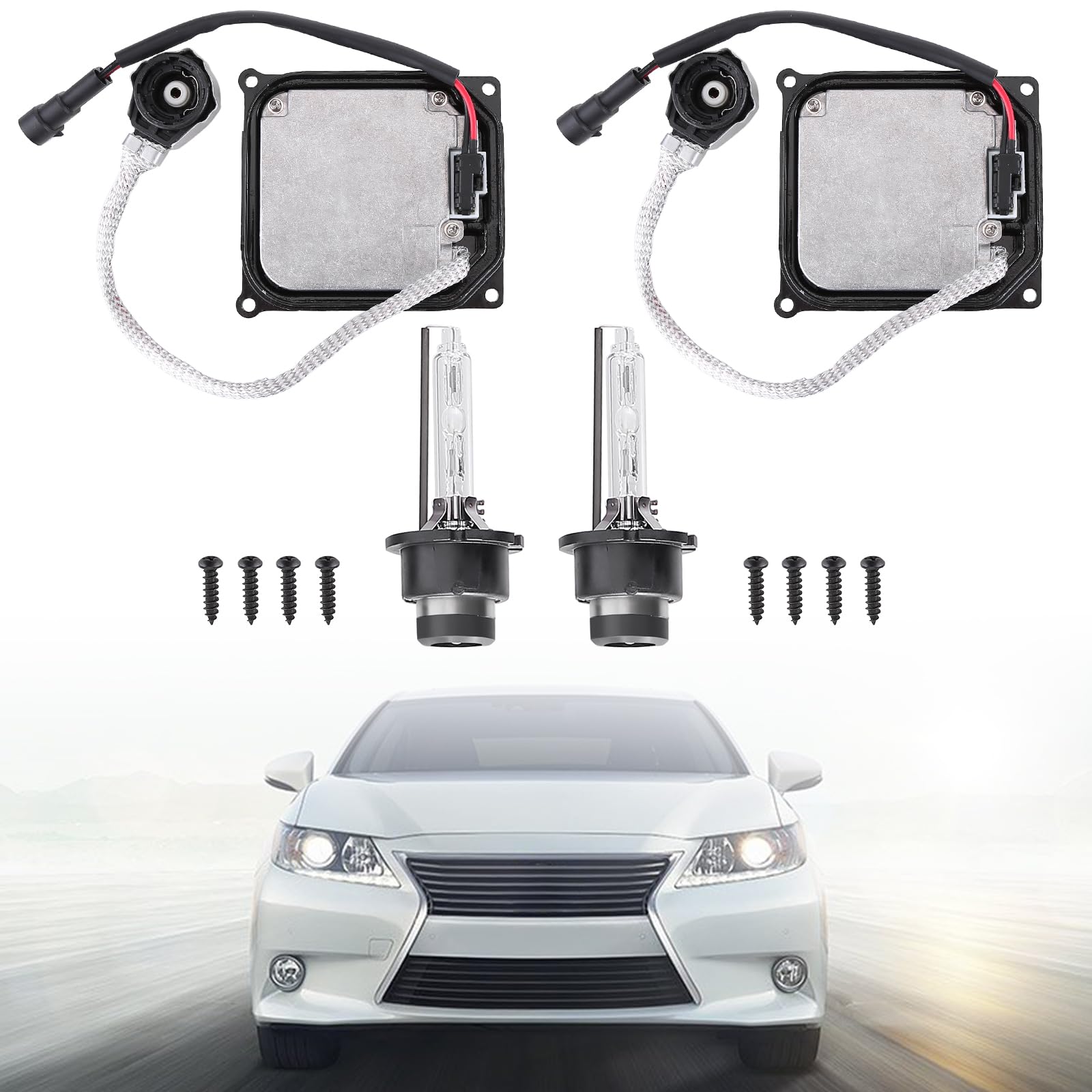 Photo 1 of 85967-51040 2Pcs Xenon HID Headlight Ballast with Igniter & D4S Bulb for 2006-2014 Lexus IS250 IS350 LS460 RX350 ES350 ES300h GS300 GS350 GX460,Fit for Toyota Prius/Avalon/Venza/Solara 85967-52020