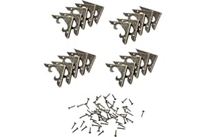 Hoxfly 20 Pcs Metal Corner Protectors, 30x30x4.5mm Furniture Corner Protectors, Antique Bronze Box Corners Decorative Edge Sa