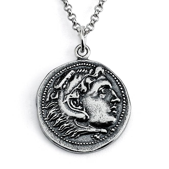 Sterling Silver Handcrafted Alexander III The Great Coin Pendant